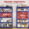 5-Tier Metal Boltless & Adjustable Storage Rack, Blue