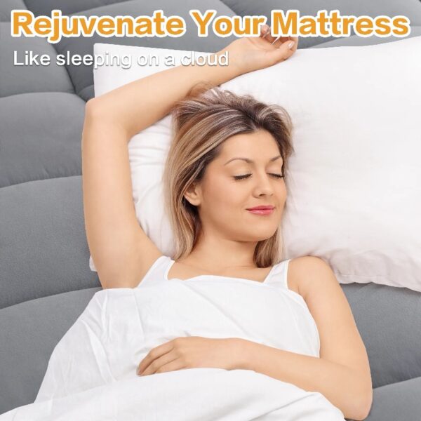 100% 400TC Mattress Topper Queen for Back Pain, Extra Thick Cooling Mattress Pad, Mattress Protector Pillow Top Mattress Cover with 8-21
