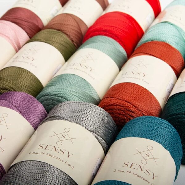 5 Skeins of Sensy Premium 2mm 251 Yards Polyester Rope 100% Polypropylene Cord Macrame Cord 2mm Crochet Bag Cord Macrame Rope Crochet Thread Gift for Knitter (Latte)