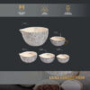 5-Piece Ceramic Mixing Bowl and Measuring Bowl Set, Dot Pattern