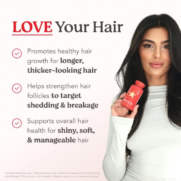 Advanced Formula Supplement for Hair Health – With Biotin, Vitamins & Antioxidants – 100% Vegan, 1-Month Supply – For Women & Men