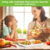 Compostable 5 Compartment Plates,50Pack Disposable Paper Plates,Heavy-Duty Biodegradable Sugarcane Plates,Eco-Friendly School Lunch Trays