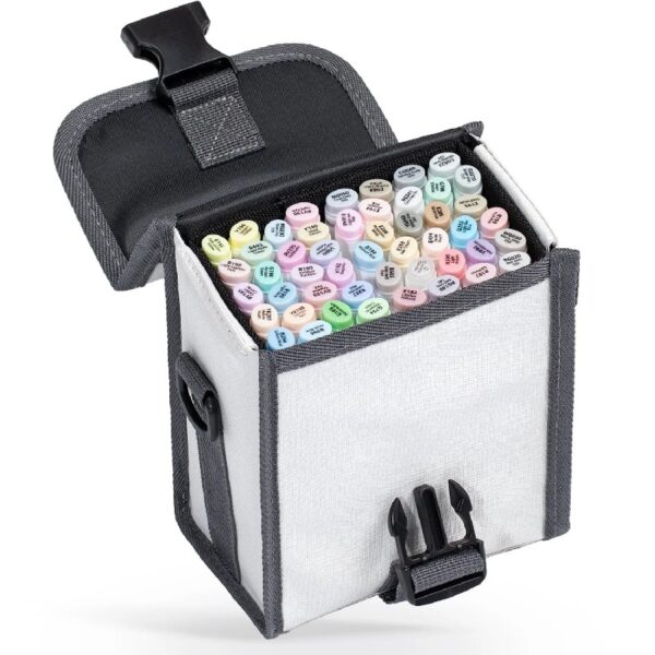 Ohuhu 48 Pastel Colors Fine-and-Chisel Dual Tips Alcohol Based Markers + 1 Colorless Blender for Beginners