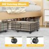 Under Bed Storage with Wheels, 2 Pack Living Room Bedroom Storage Organizers, Large Metal Under Bed Drawer Containers, Black