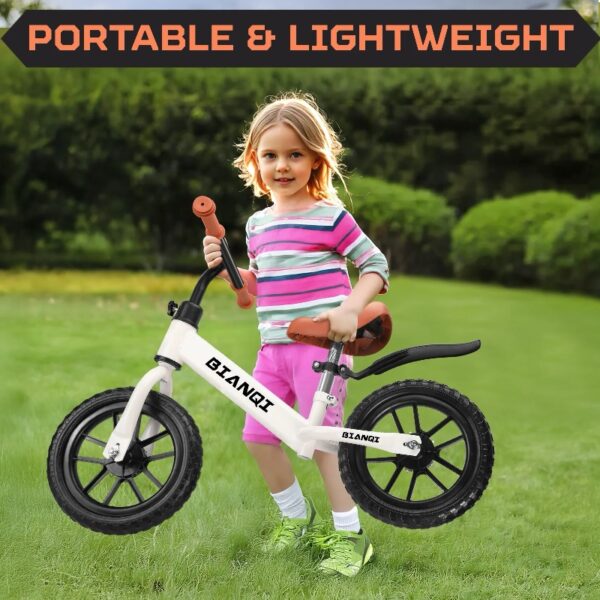Kid Balance Bike, 12'' Toddlers Training Bicycle for 2-5 Years Old Boys Girls, Lightweight with Lighting up Wheels, Bule