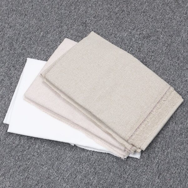 Himition 3pcs Clothing Linen Fabric DIY Solid Color Linen Cloth Fabric Beige White Light Beige