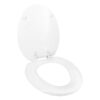 Antimicrobial Elongated Wood Toilet Seat with Easy-off Hinges