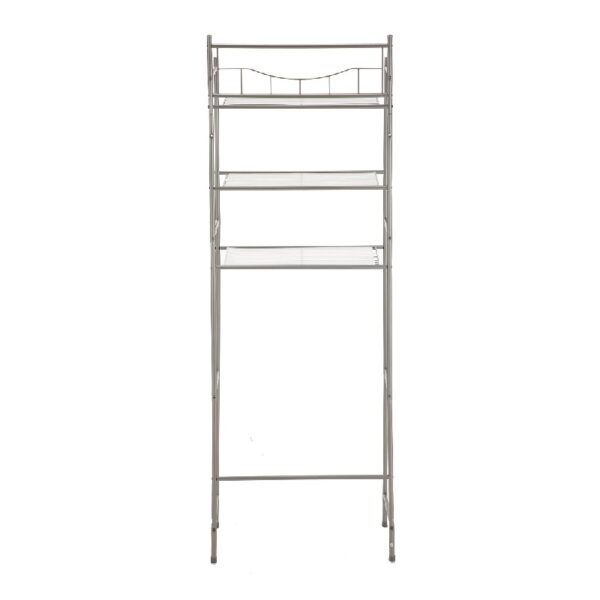 3-Shelf over the Toilet Steel Wall Mount Storage Shelf Unit, Black, Holds up to 30 lb Capacity