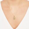 Brilliance Fine Jewelry Praying Hands 18K Gold Over Sterling Silver Oval Pendant With Crystals, 18