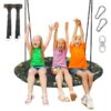 40 Inch Flying Saucer Tree Swing Outdoor Play Set with Adjustable Ropes Gift for Kids