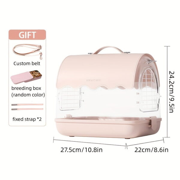 1pc Acrylic Bird Cage With Bird Bag, Parrot Outdoor Ornamental Bird Cage, Can Be Carried Outdoors, Bird Supplies