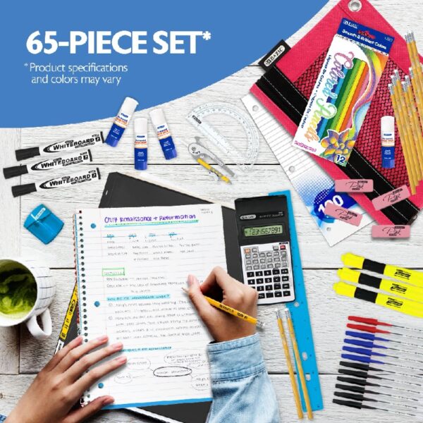 BAZIC School Kit Supplies Kit 86 Count, Bazic Products School Supplies Composition Books for Student 3-6 Grades, Spec May Vary, 1-Pack