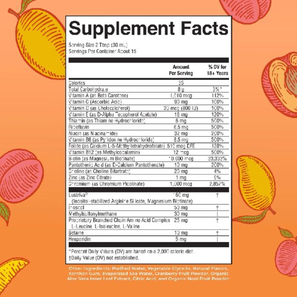Liquid Multivitamin + Lustriva® Hair Growth Thickness in Women's Hair Biotin 10000mcg Vitamin D B Vitamins Ages 18+ 15.22 fl oz