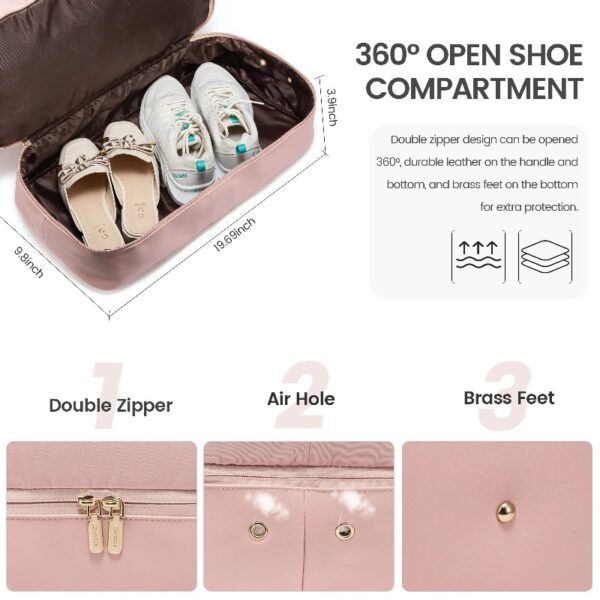 Travel Duffel Bag for Women, Large Weekender Overnight Bag, Carry-on Gym Bag with Separate Shoes Compartment, Mom Hospital Bags for Labor and Delivery with 2 Packing Cubes