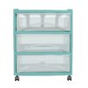 3 Drawer Wide Storage Cart, Gray