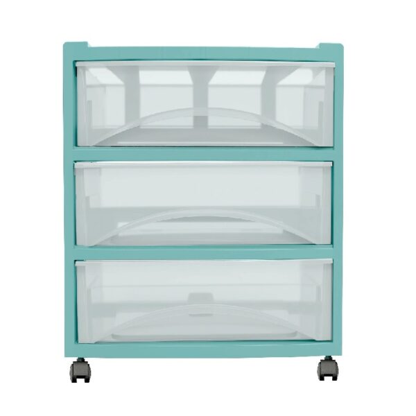 3 Drawer Wide Storage Cart, Gray