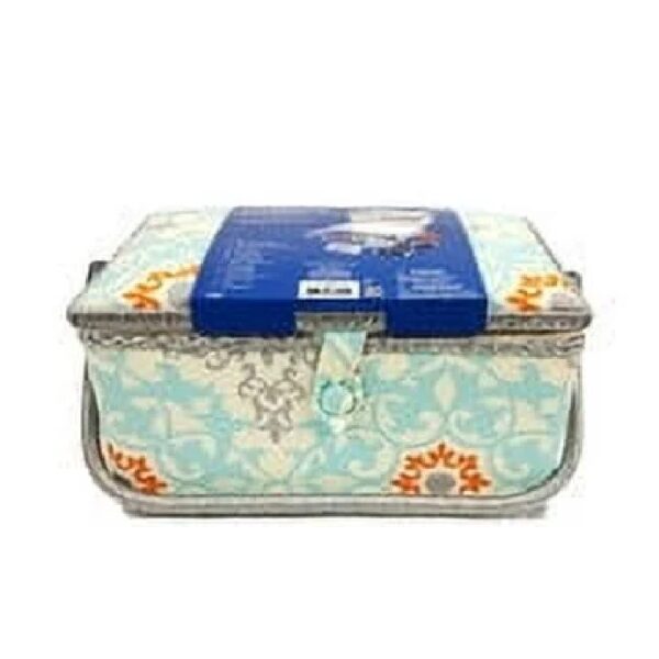 Hello Hobby Sewing Basket Kit 116 Pieces, with Youthful Bright Print, Multicolor