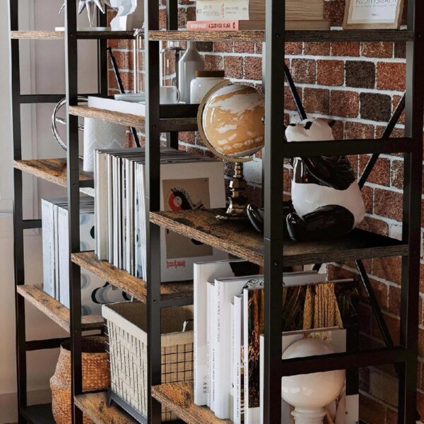 3 Tier Bookshelf, Industrial Small Bookcase Storage Organizer for Living Room, Bedroom