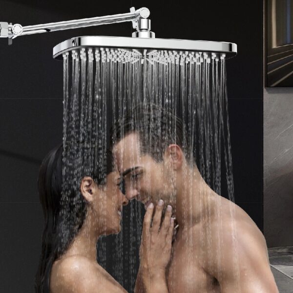12 Inch High Pressure Rainfall Shower Head 10 Spray Handheld Showerhead Combo, with Extension Arm, Hose, New