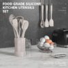 Black Silicone Cooking Utensils Set - 446°F Heat Resistant Kitchen Utensils,Turner Tongs,Spatula,Spoon,Brush,Whisk,Kitchen Utensil Gadgets Tools Set for Nonstick Cookware,Dishwasher Safe (BPA Free)