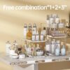 3 Tier Pull-Out Under Sink Organizer Storage, Bathroom Stackable Pantry Counter Sliding Cabinet Organization and Storage, 2 Sets