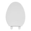 Oval Plastic Toilet Seat Soft Close in White, No Slam & Easy to Clean