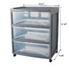 3 Drawer Wide Storage Cart, Gray