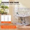 KFFKFF Avian Habitat, 18 inches, Compact Parakeet Enclosure, Robust Metallic Bird Mobility Enclosure, Portable Aviary with 2 Roosts & 2 Nourishment Bowls, Canary, Lovebird, White