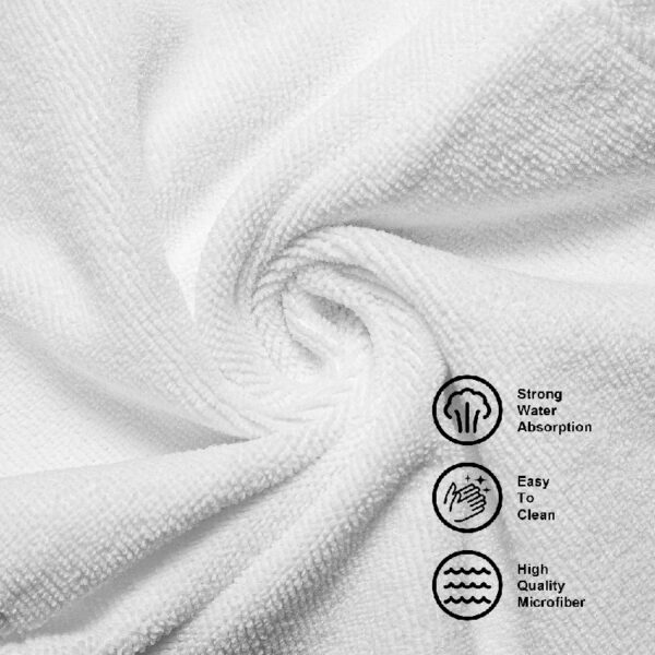 Microfiber Cleaning Cloth in White Color 14 in x 14 in, 30 Piece per Pack (White)