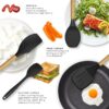 oannao Silicone Cooking Utensils Set - 446°F Heat Resistant Silicone Kitchen Utensils for Cooking,Kitchen Utensil Spatula Set w Wooden Handles,Holder, BPA FREE Gadgets for Non-Stick Cookware (Khaki)
