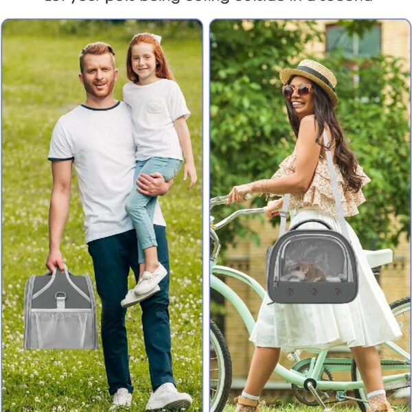 e97250bf393b4ae293fbb329015ba0d4 Bearded Dragon Travel Carrier, Portable Guinea Pig Carrier Bag Tortoise Carrier Pouch for Bunny Hamster Chinchilla Hedgehog Lizard Bird Outgoing Reptile Travel Carrying Case - Grey