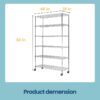 Wire Shelving Cart Unit 3 Shelves Shelf Rack Layer Tier,Black