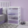 5 Drawer Wide Tower Black