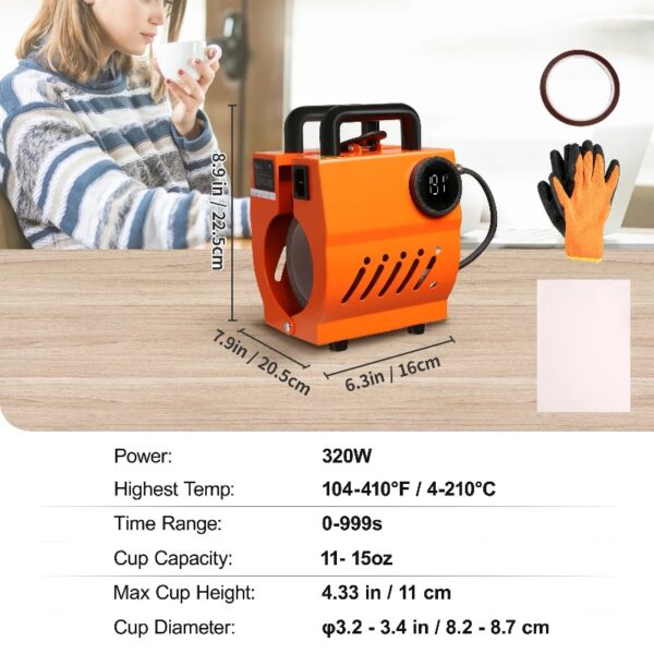 BENTISM Tumbler Mug Heat Press Machine 11-15oz, 110V Mini Heat Press Machine for Coffee Cup, Bottle, DIY Sublimation Blanks