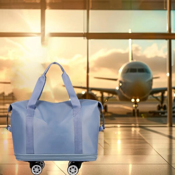 Expandable Luggage Bag With 360° Wheels Extra Large Capacity Wet/Dry Separation Ideal For Business Trips Gym Students And Travel