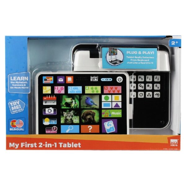 Infinifun My First 2-in-1 Toy Tablet (Bilingual)-Ages 2 Years and up. learn ABC's, 123's, Colors, Shapes and more