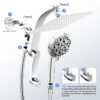 High Pressure Rainfall Shower Head 10 Spray Handheld Showerhead Combo, 360° Degree Rotating Extension Arm, New