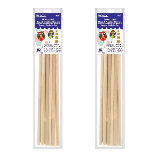 BAZIC Wooden Dowel Rods Wood Sticks, 3/16