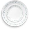 Country Cottage, White and Green Round 12-Piece Dinnerware Set