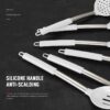 Silicone Cooking Utensils Set - Heat Resistant Stainless Steel Kitchen Utensils, Baking Tools Kitchen Gadgets,Turner, Tongs,Spatula,Spoon,Brush,Whisk,Non-Stick, Dishwasher Safe,BPA FREE (Khaki)