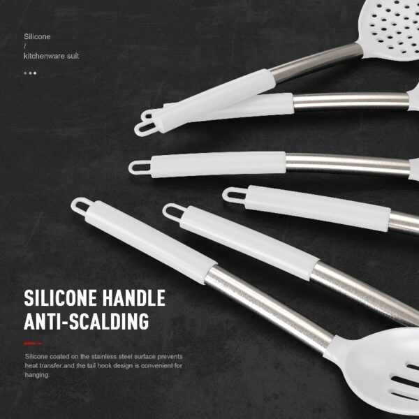 Silicone Cooking Utensils Set - Heat Resistant Stainless Steel Kitchen Utensils, Baking Tools Kitchen Gadgets,Turner, Tongs,Spatula,Spoon,Brush,Whisk,Non-Stick, Dishwasher Safe,BPA FREE (Khaki)
