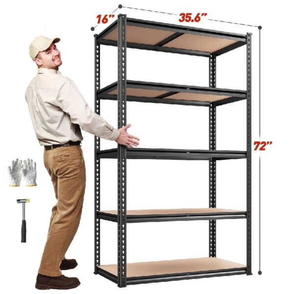 2050LBS 5-Tier Adjustable Storage Shelf Units for Garage Heavy Duty,35.6