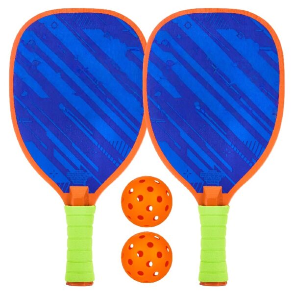 2 Player Pickleball Paddle Set - Youth Pickleball - (2) Wooden Paddles + (2) Pickleballs