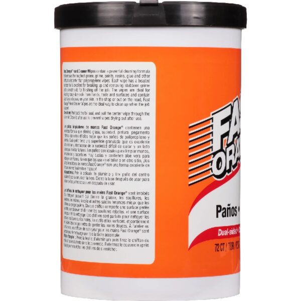 (2 pack)Fast Orange Hand Cleaner Wipes, 72-Count Container Clean Scent - 25053