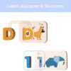 Clover Montessori Toys Set Featuring 36 Double-sided Flash Cards and 37 Wooden Blocks for Toddlers