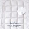 Queen Size Mattress Topper,400TC 100%Cotton Cooling Mattress Pad Cover Extra Thick Alternative Fill Pillow Top Cooling Bed Topper and Hotel Mattress Protector