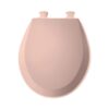 Round Enameled Wood Toilet Seat in White with Easy·Clean Hinge