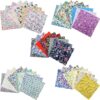 50PCS 10 x 10 inch Floral 100% Cotton Fat Quarters Fabric for Sewing and Quilting Bundles Precut Fabric Square for DIY Craft Patchwork