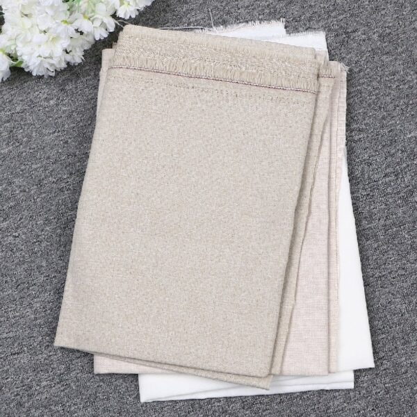 Himition 3pcs Clothing Linen Fabric DIY Solid Color Linen Cloth Fabric Beige White Light Beige