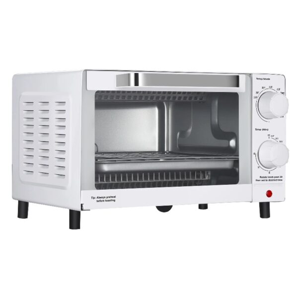 4 Slice Countertop Toaster Oven with 3 Settings, includes Baking Rack and Pan, Black, New